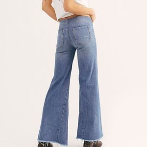 Free People Drapey A-Line Pull-On Jeans